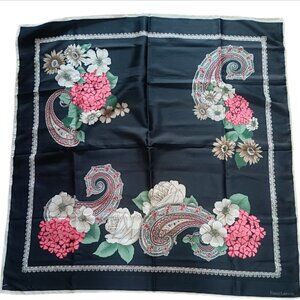 🤑$5 SALE🤑🌺 Franco Laurenti Vintage Paisley Floral Black / Pink Scarf